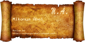 Mikonya Ábel névjegykártya